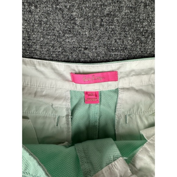 Lilly Pulitzer women's Light Green Chino Shorts Size 12 Scalloped Hem Cotton - Picture 4 of 7